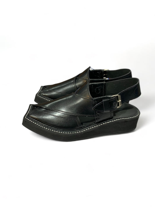 Kaptaan Chappal premium ￼ quality Leather’ Black