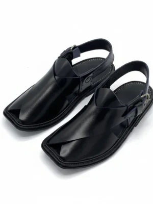 Premium Charsadda Chappal Smooth leather Black