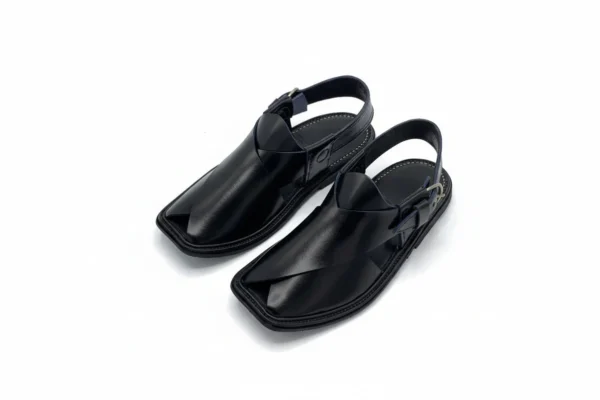 Premium Charsadda Chappal Smooth leather Black