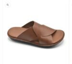 Men’s Premium Leather Cross-Strap Slippers
