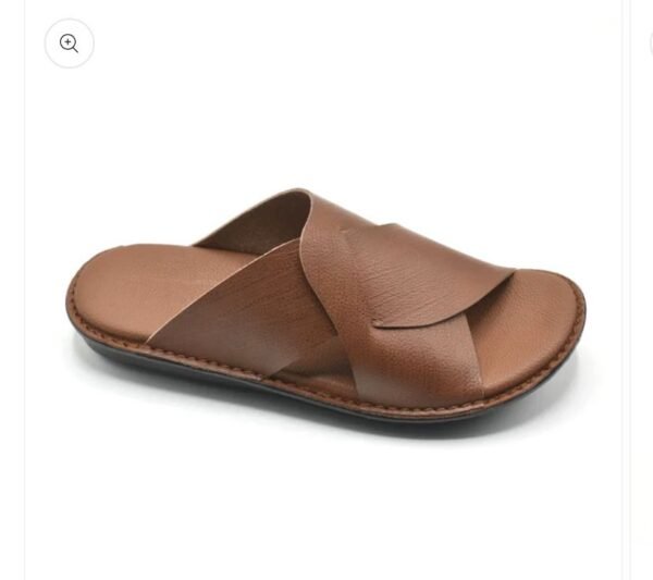 Men’s Premium Leather Cross-Strap Slippers