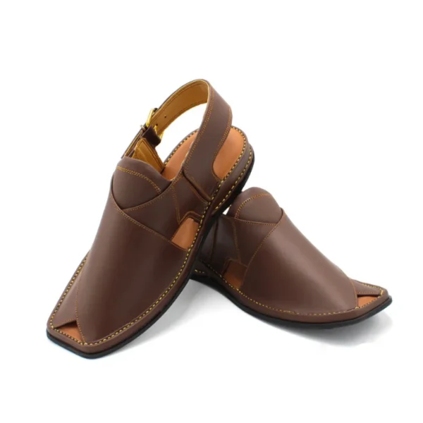 Premium Zardari Chappal Chocolate Brown