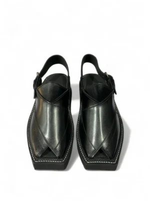 Kaptaan Chappal premium ￼ quality Leather’ Black