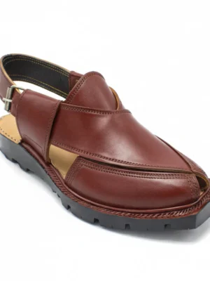 Premium Norozi Chappal Smooth Leather Brown
