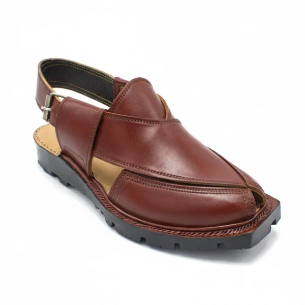 Premium Norozi Chappal Smooth Leather Brown