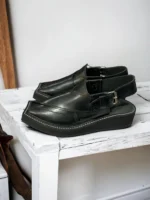 Kaptaan Chappal premium ￼ quality Leather’ Black