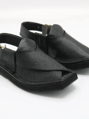Premium Kaptaan Chappal Dotted Black