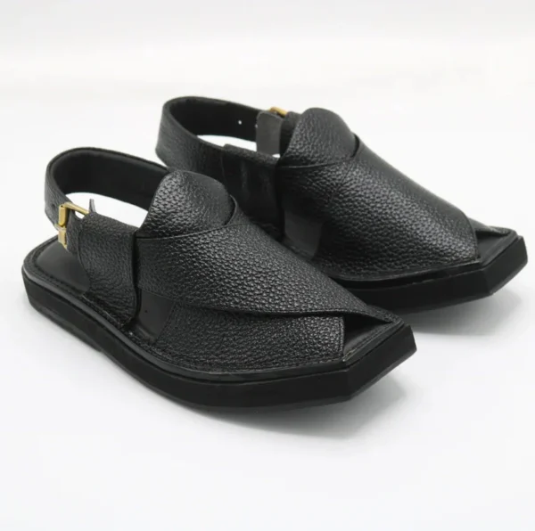Premium Kaptaan Chappal Dotted Black