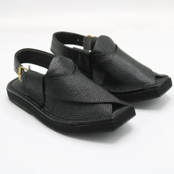 Premium Kaptaan Chappal Dotted Black