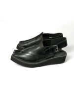 Kaptaan Chappal premium ￼ quality Leather’ Black