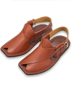 Premium Charsadda Chappal Smooth leather Brown