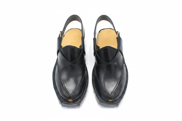 Premium Norozi Chappal Smooth Leather Black