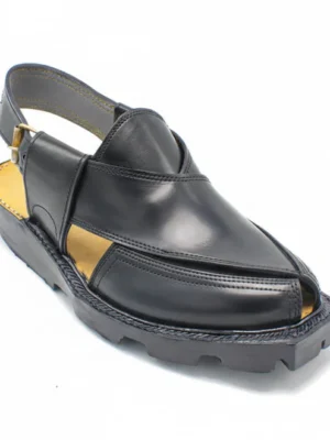 Premium Norozi Chappal Smooth Leather Black