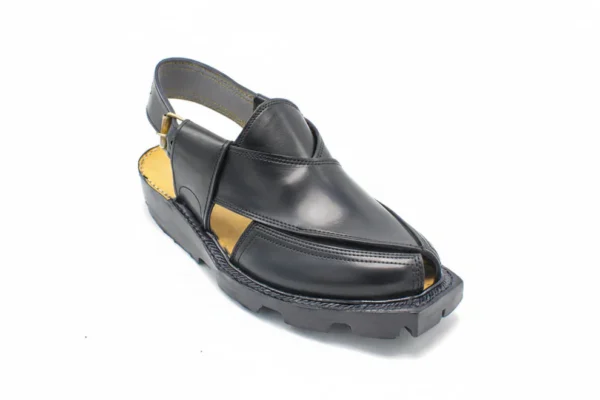 Premium Norozi Chappal Smooth Leather Black