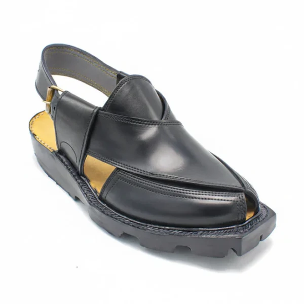 Premium Norozi Chappal Smooth Leather Black