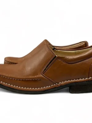 Men’s Brown Leather Formal Slip-On Shoes